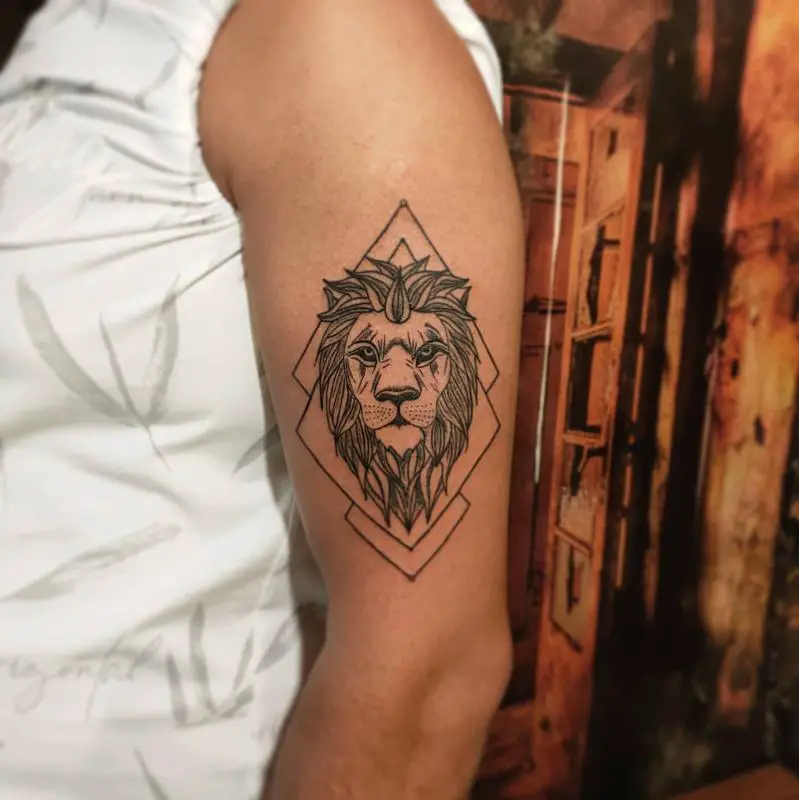 Fighting Lion Tattoo Design