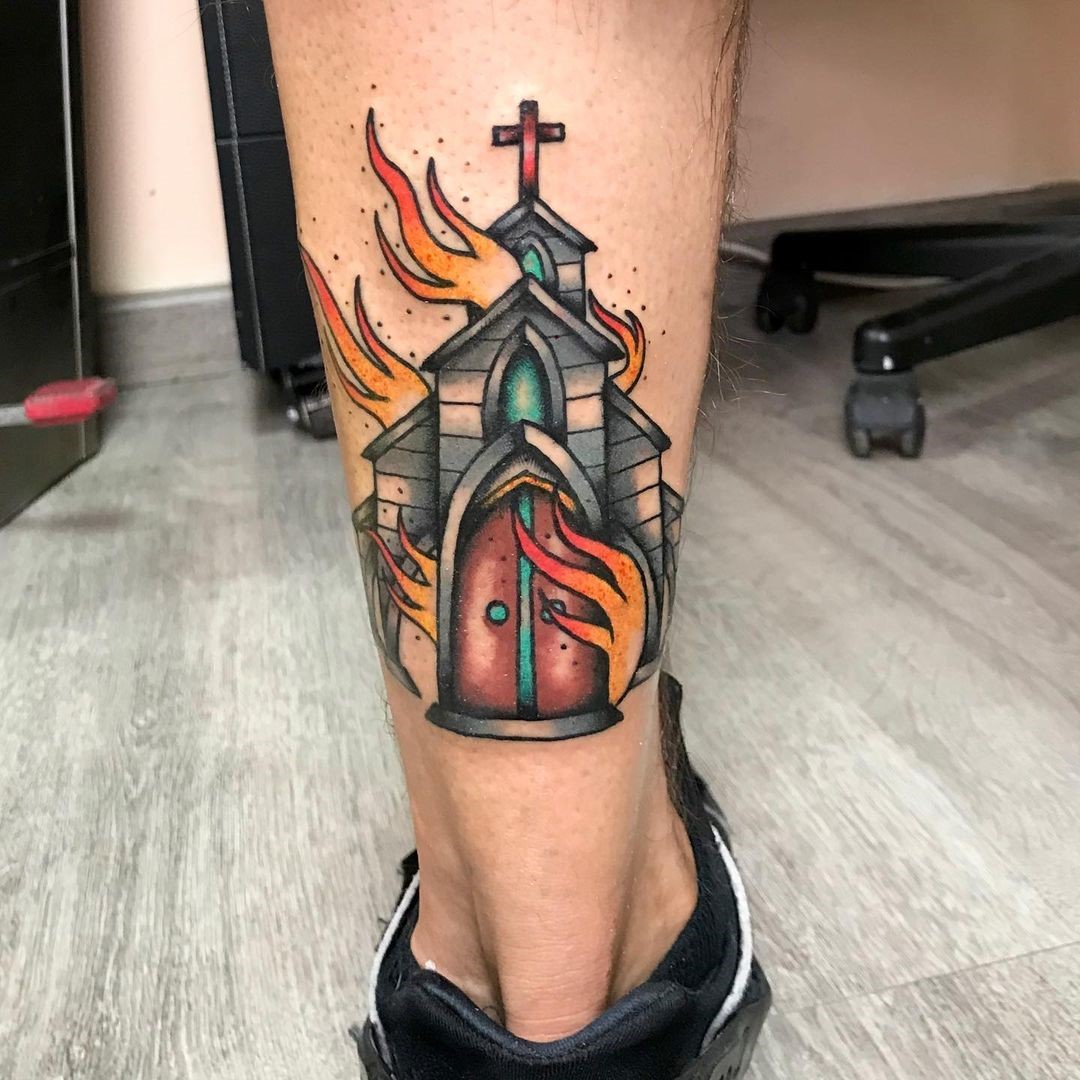 Fire Tattoo Church Design 