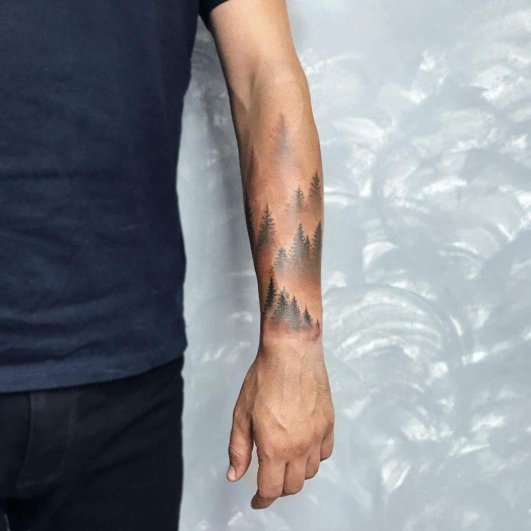 Forest Tattoo Forearm Idea
