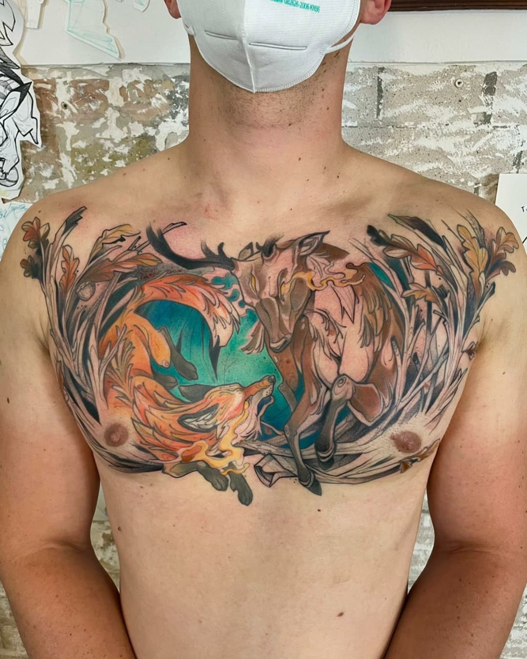 Forest Tattoo Ideas Over Chest 
