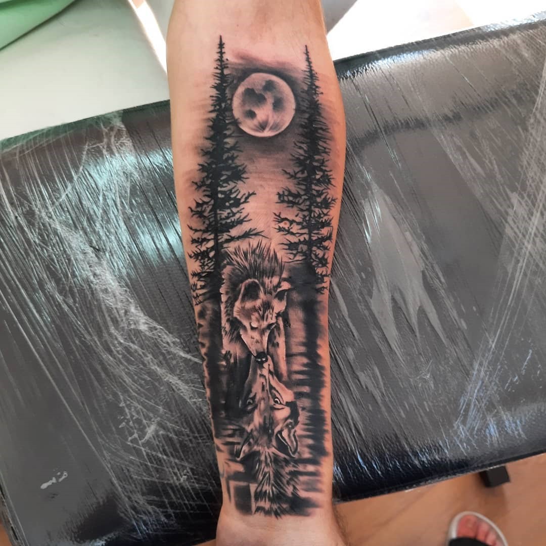 Forest Wolf Tattoo 