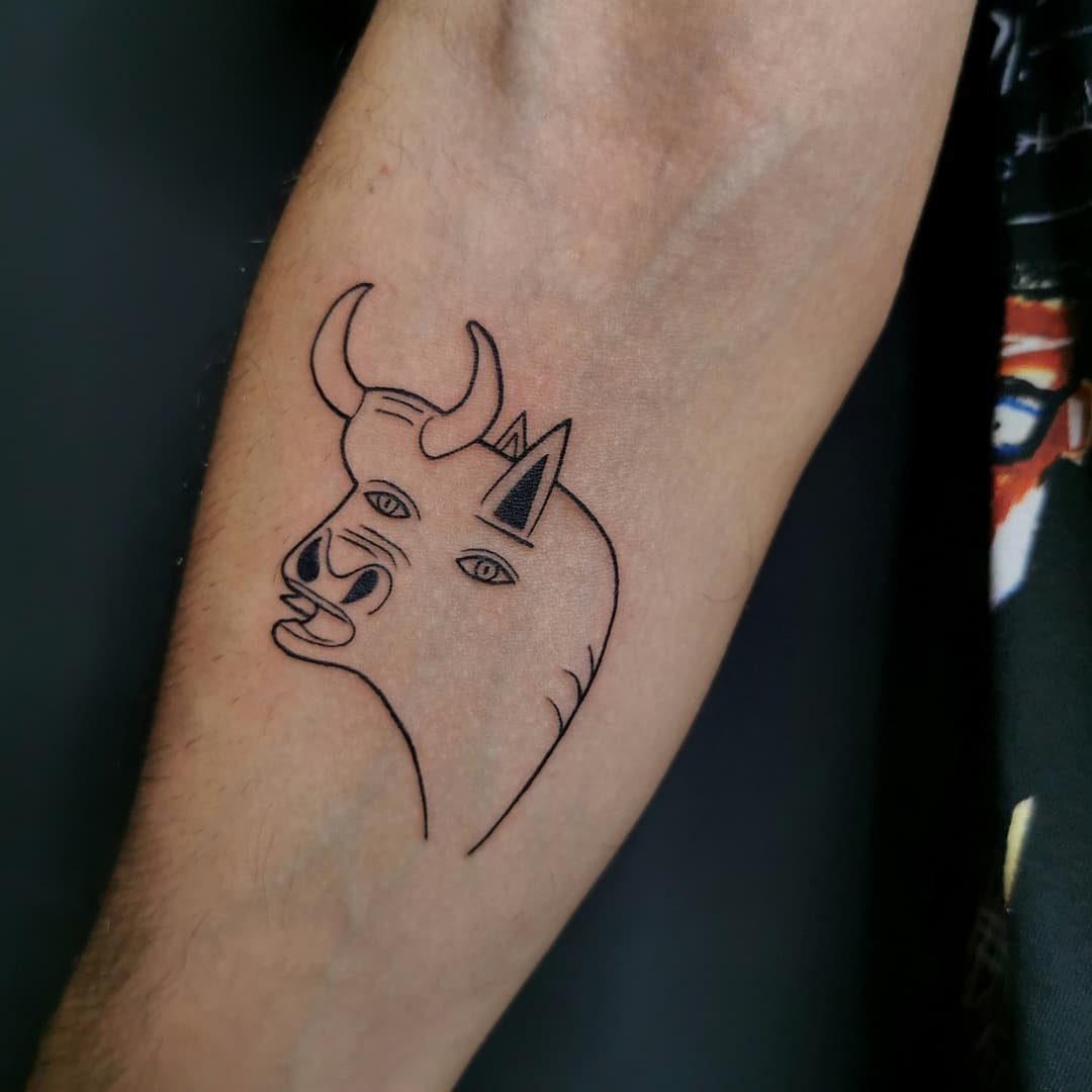 Funny Bull Tattoo 