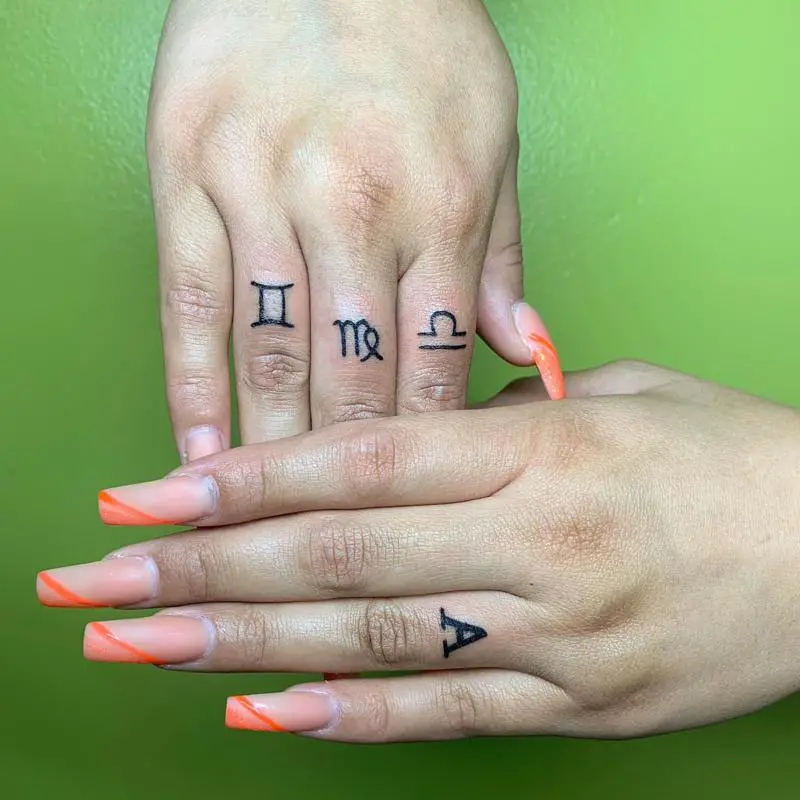 Gemini Finger Tattoo 2