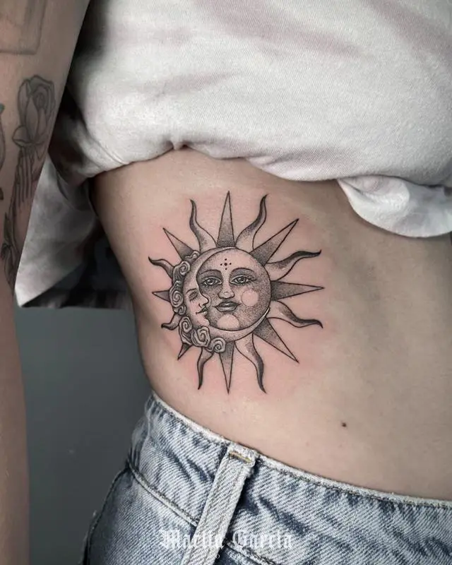 Gemini Sun and Moon Tattoo 1