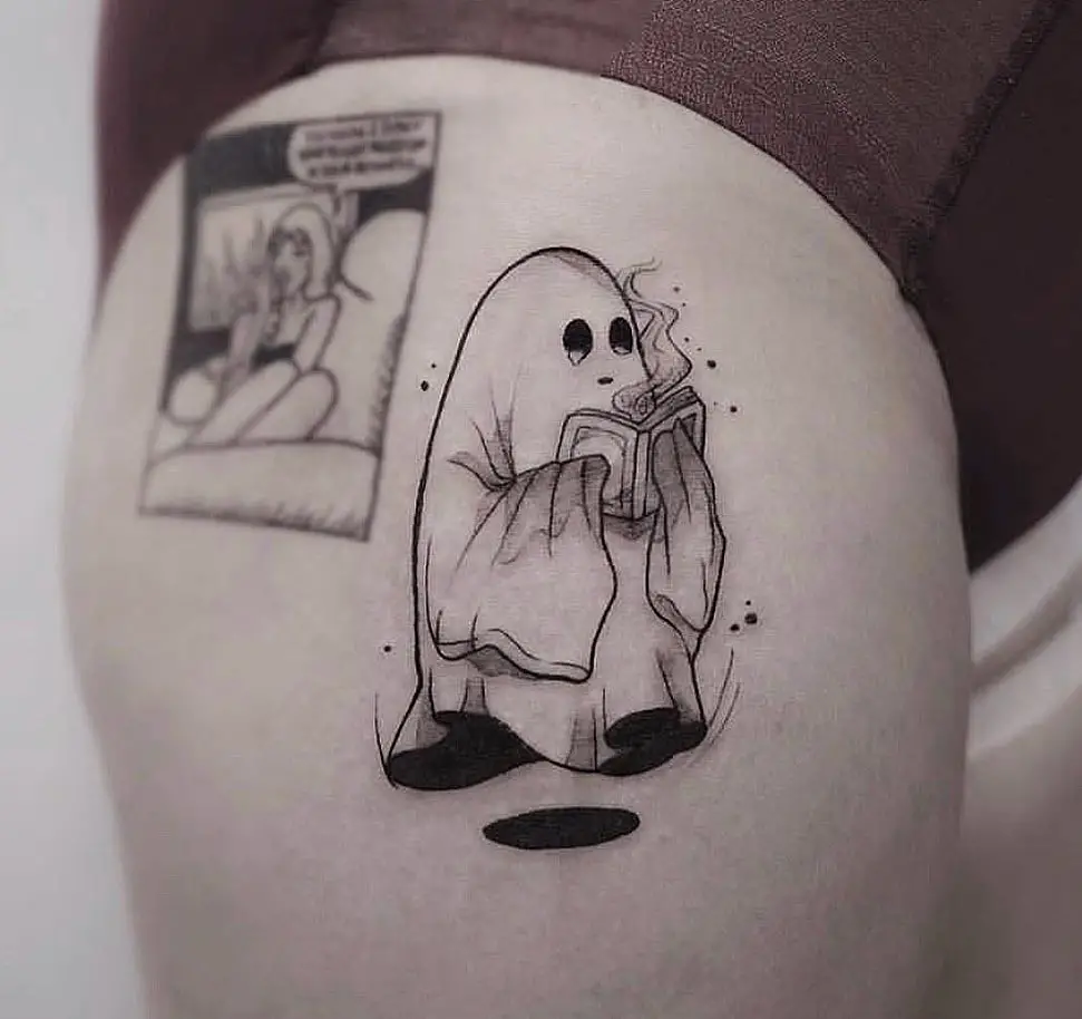 Ghost Tattoo Ideas Thigh Ink 