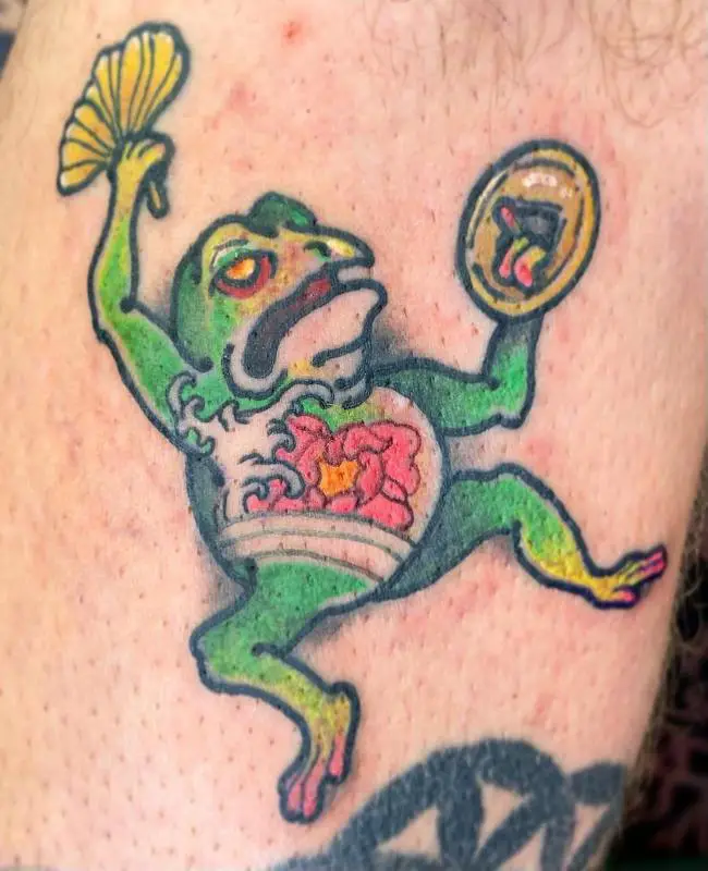 Japanese Frog With Element Tattoo