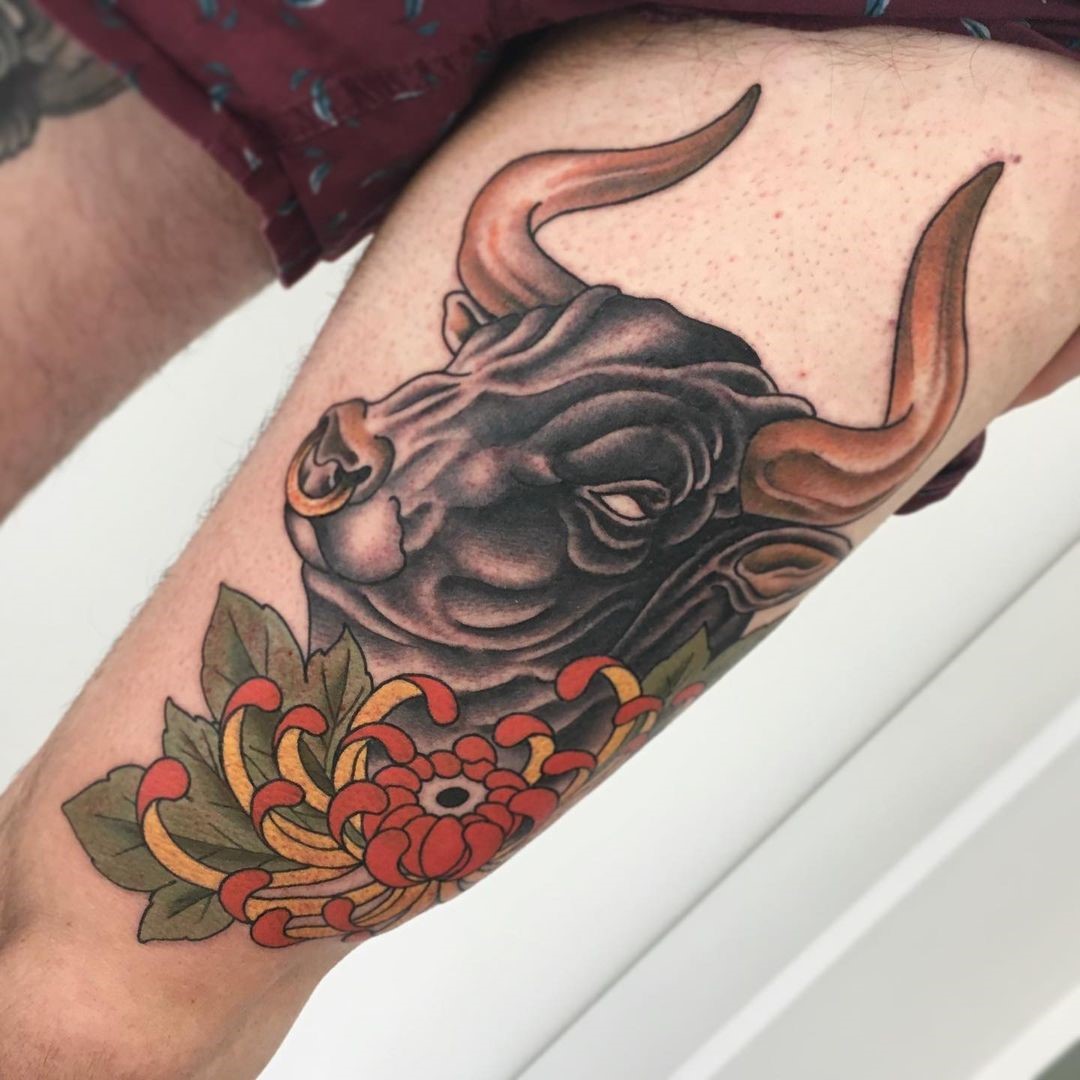 Addicted To Ink Tattoos  White Plains NY  Beautiful neo traditional cow  piece done by coryhaberman Reach out to Cory directly through instagram  or through his email if youd like to