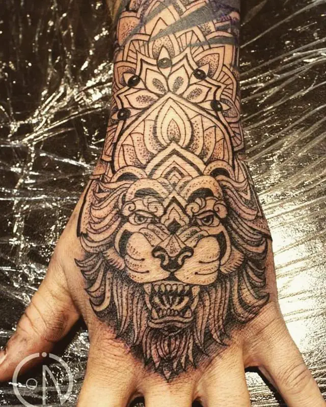 Lion with Crown Tattoo 1