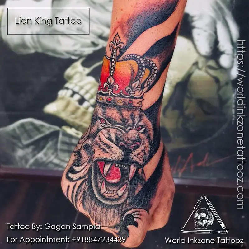 Lion with Crown Tattoo 2