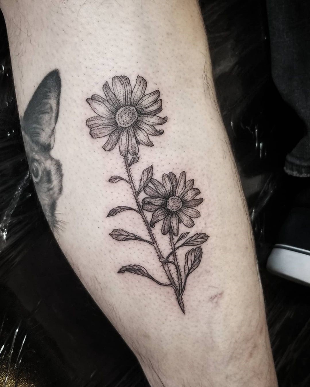 Minimalist Aster Flower Tattoo 