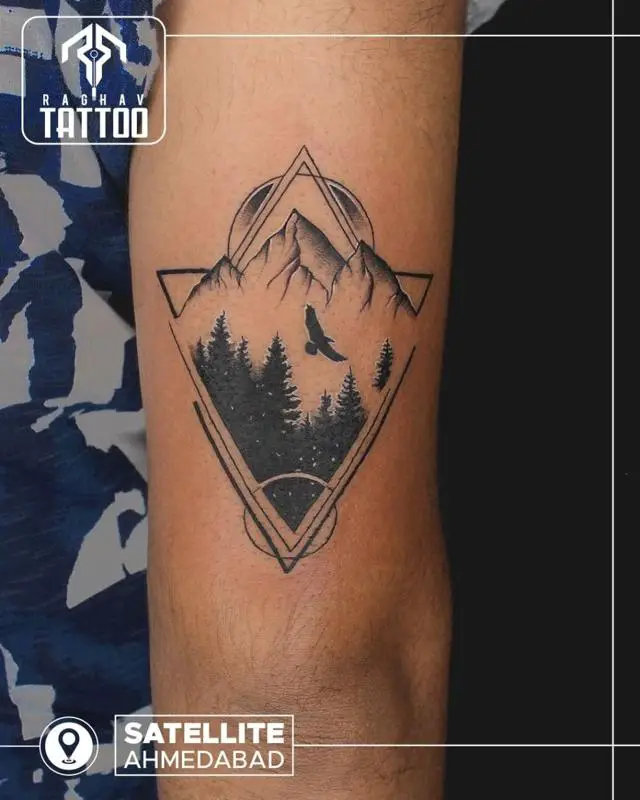 Mountain Triangle Tattoo 1
