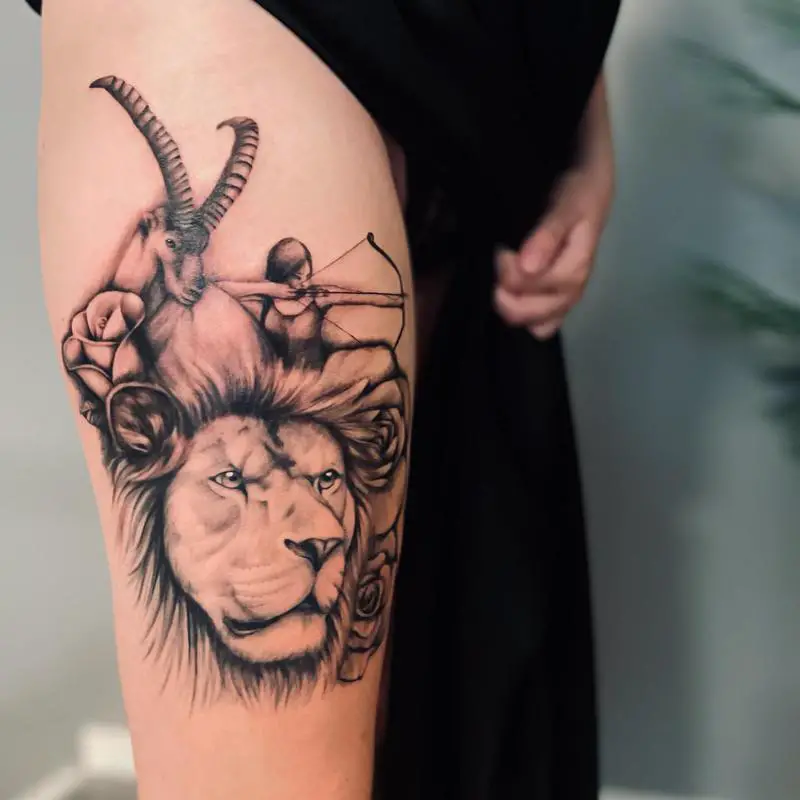 Multiple Zodiac Signs With Leo Sun Sign Tattoo
