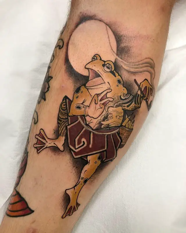 Mythical Smoking Frog Tattoo