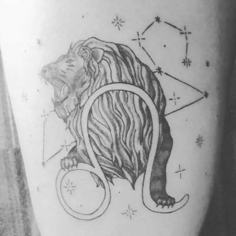 Powerful Leo Lion Tattoo Design
