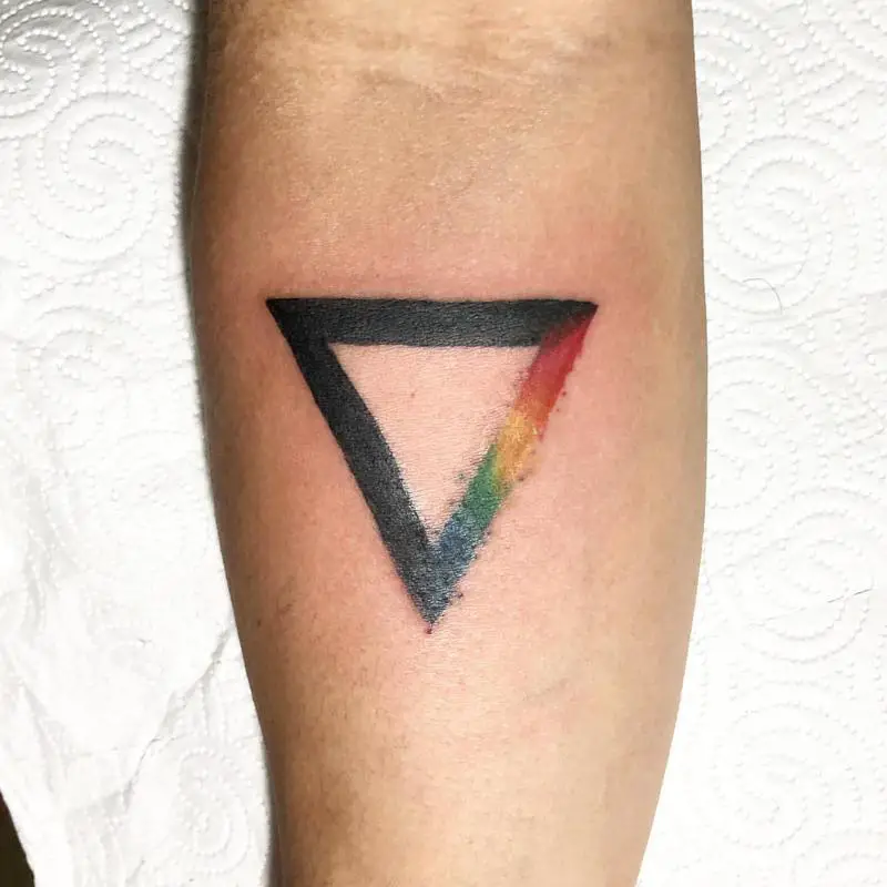 Rainbow Coloured Triangle Tattoo 1