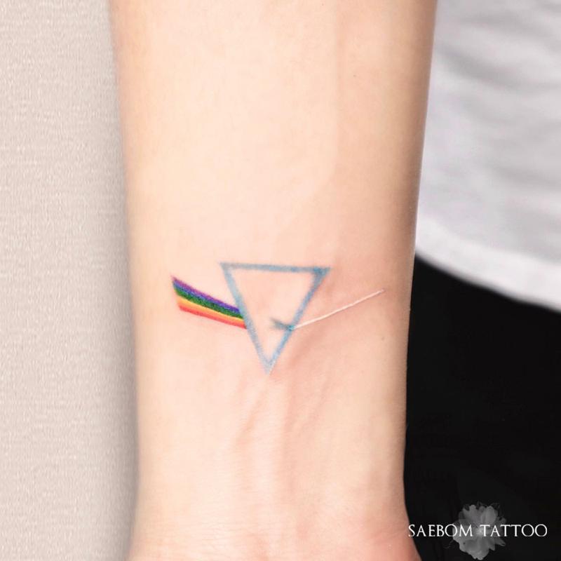 Rainbow Coloured Triangle Tattoo 2