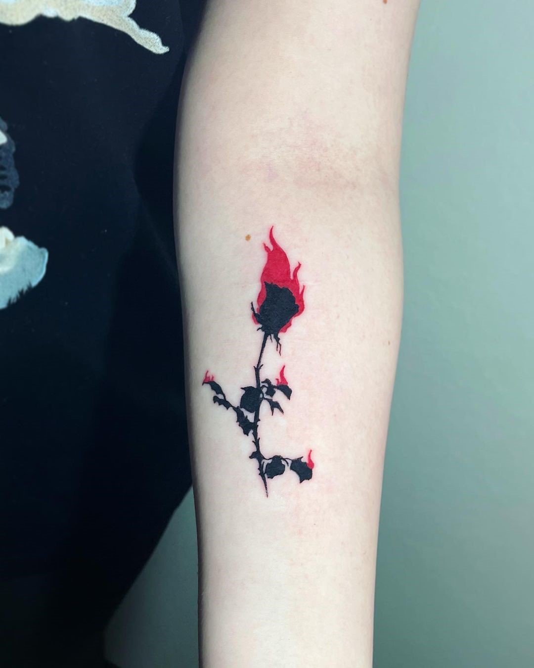 Rose Fire Tattoo 