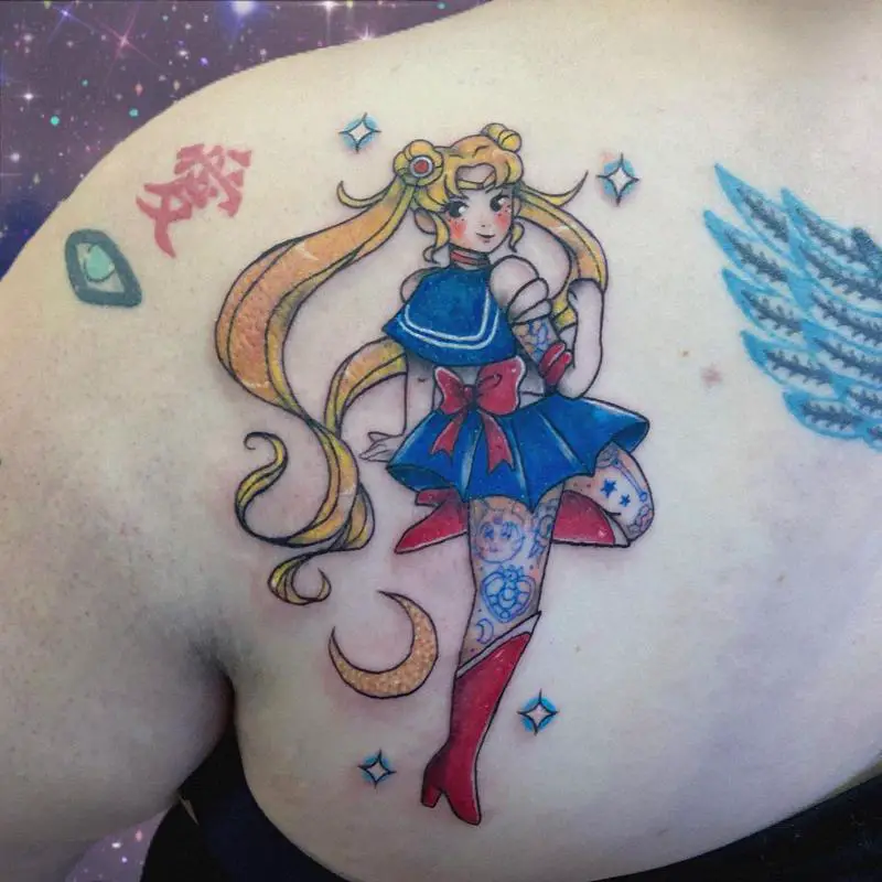 Sailor Moon Pin Up Girl Tattoo Design