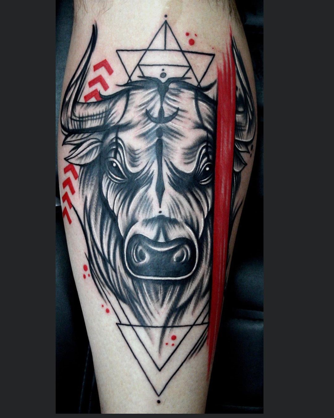 Scary Bull Tattoo Design 