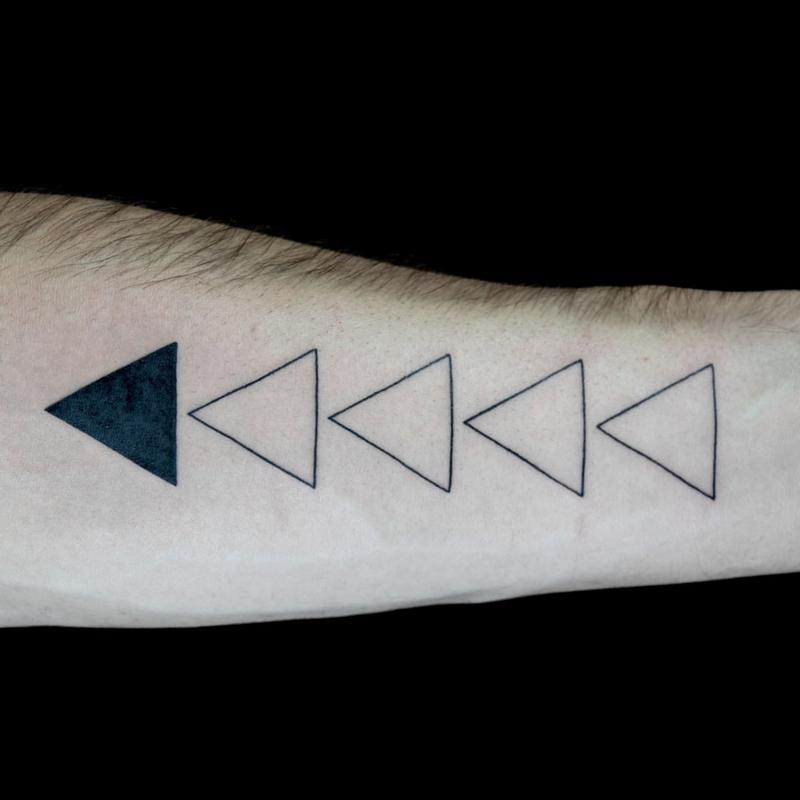 Several Triangles Tattoo 1