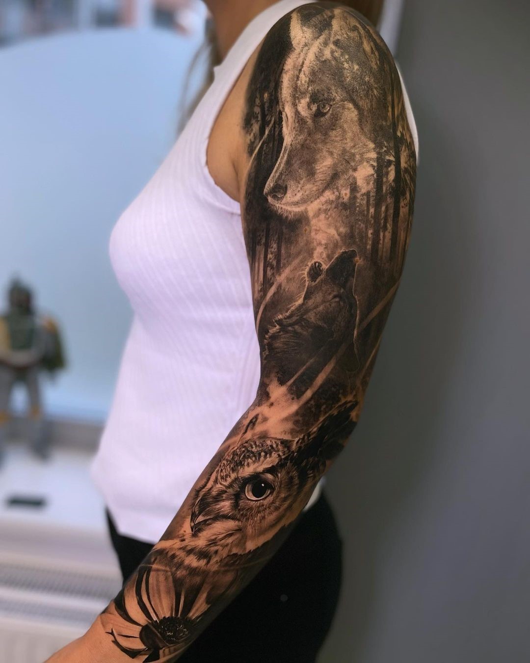 Shoulder Sleeve Forest Tattoo 