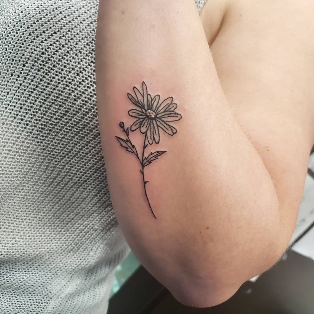 Small Minimalist Aster Flower Tattoo 