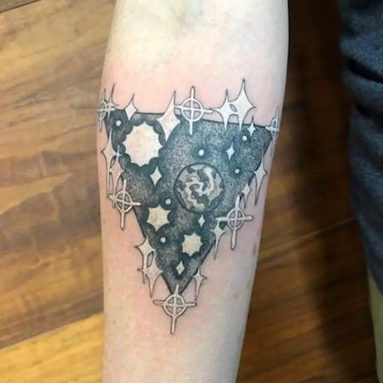 Space and Solar System Triangle Tattoo 2