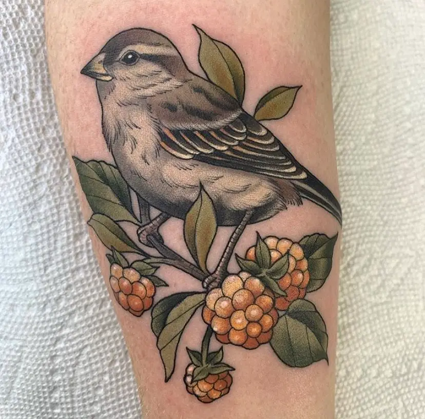 Traditional Sparrow Tattoo 