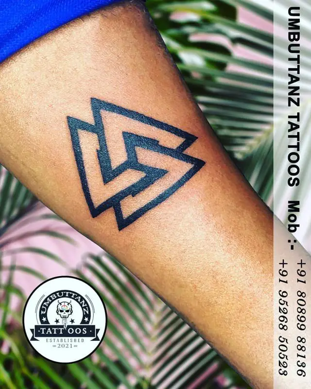 Tusharsinghs Tattoo Studio on Instagram Infinity Triangle Tattoo The  three interconnected triangles have been said t  Triangle tattoo Tattoo  studio Tattoos