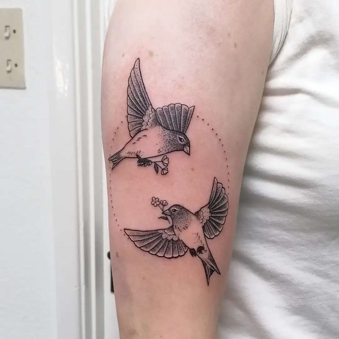 Two Sparrows Tattoo 