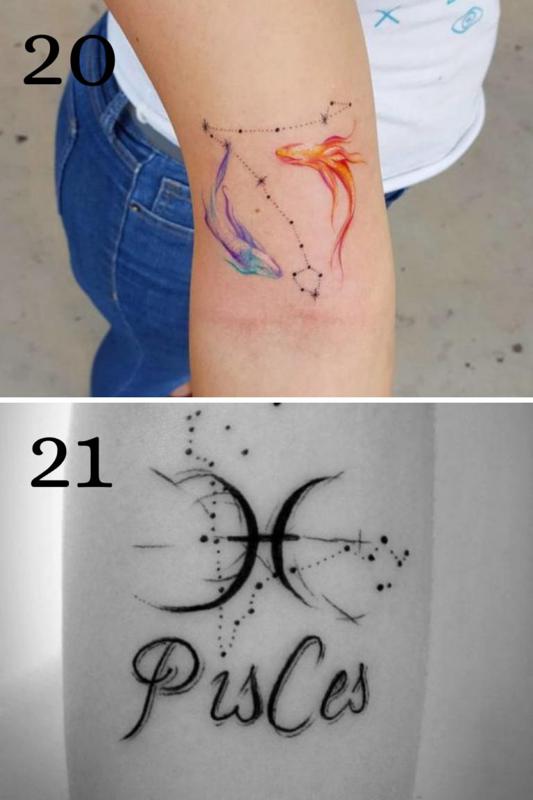 Minimalistic Virgo zodiac symbol tattooed on the