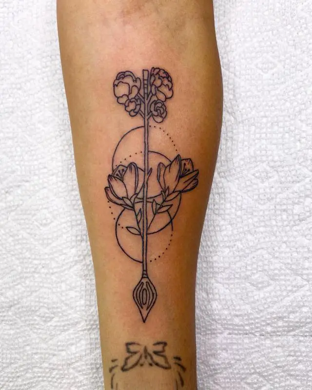Virgo Tattoo With Plant Elements 1