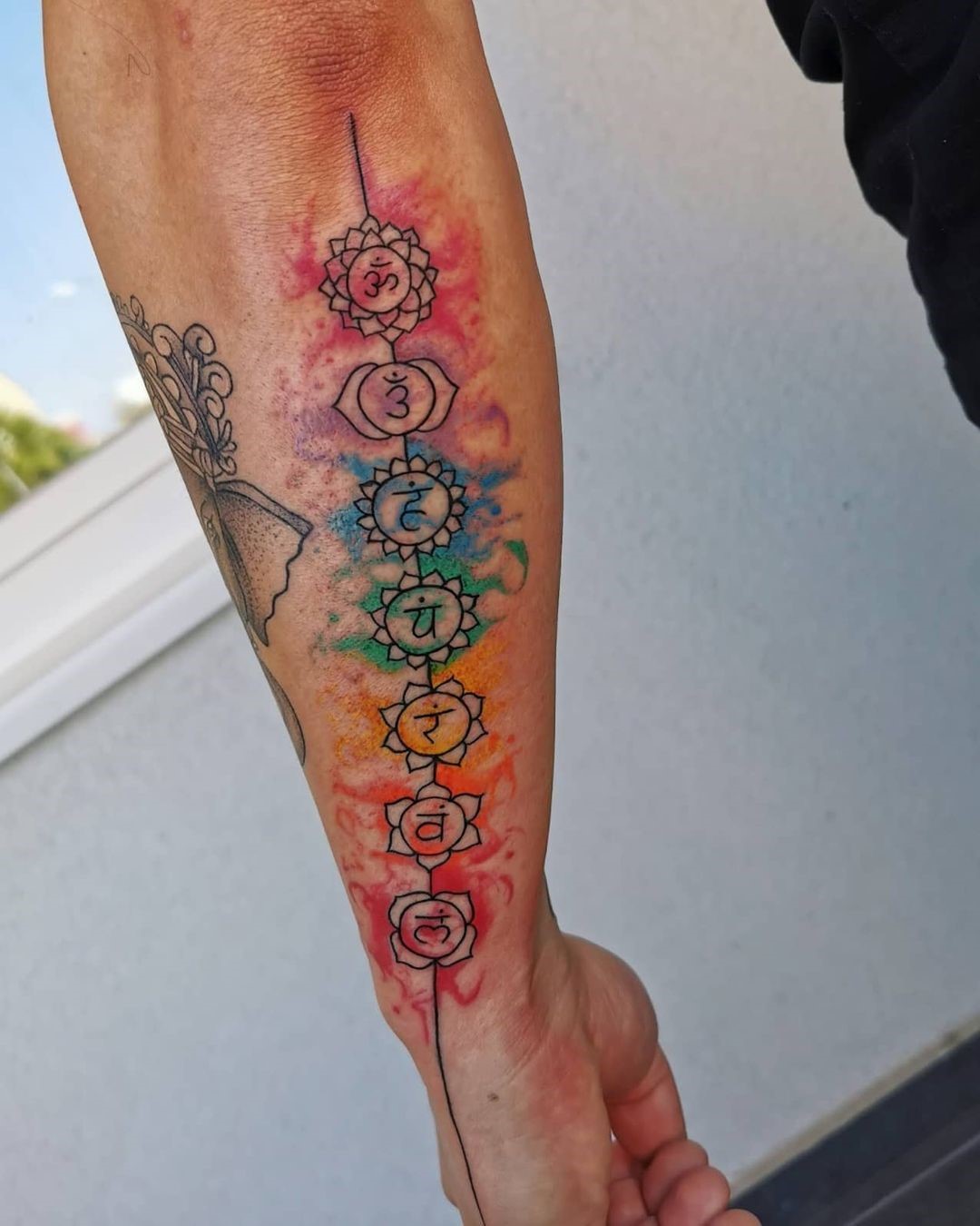 7 chakras Tattoo  Spiritual tattoos Chakra tattoo Hand tattoos for guys