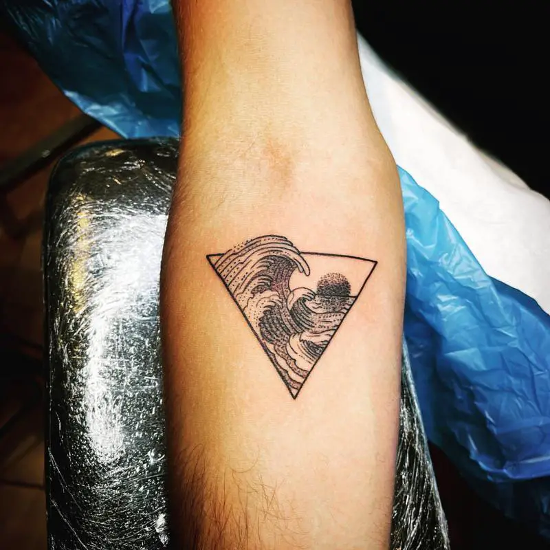 Waves Triangle Tattoo 2