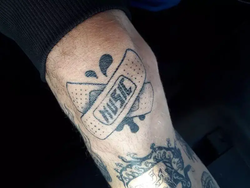 Band Aid Knee Tattoo 1