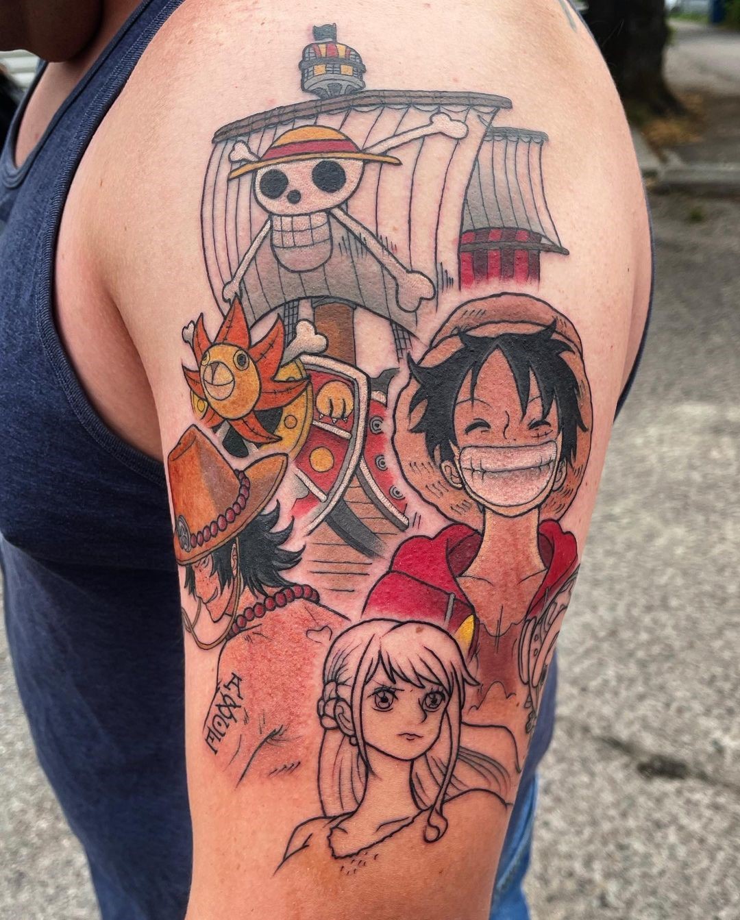 Big Ace Tattoo Shoulder One Piece Design