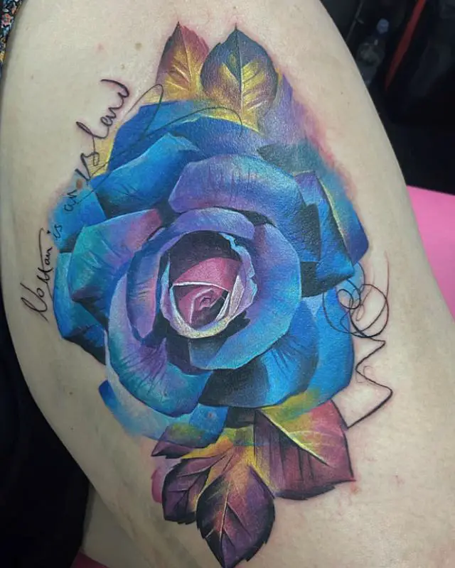Free: Blue Rose By Artbeautifulcloth On Deviantart - Rose Tattoo Designs  Png - nohat.cc