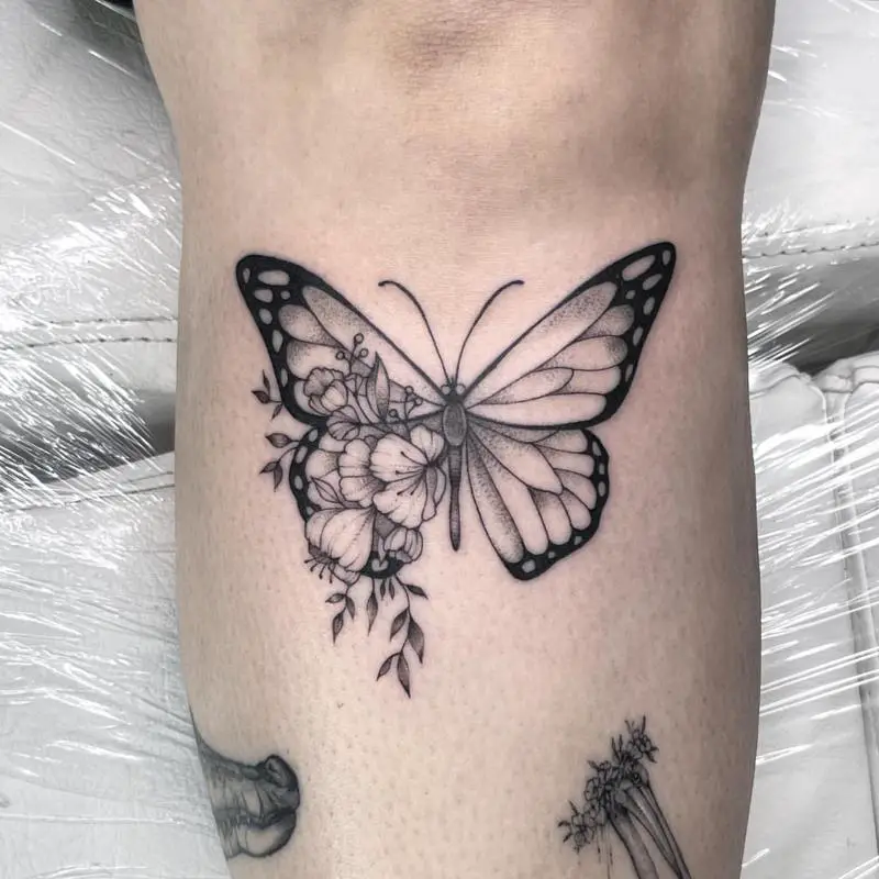 Butterfly Knee Tattoo 1
