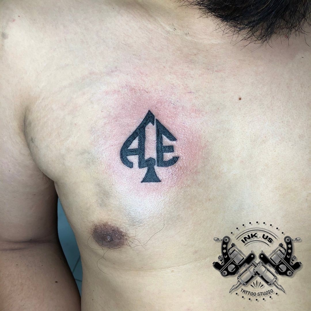 Chest Ace Tattoo 