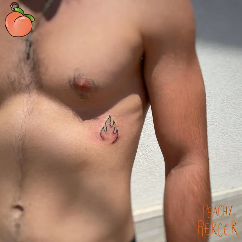 Chest Flame Tattoo 2