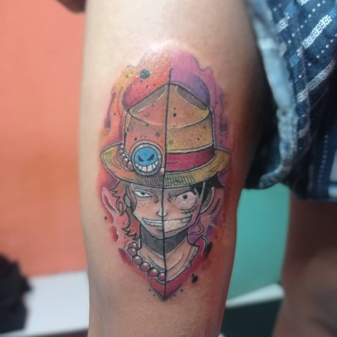 Colorful Ace Tattoo One Piece Print 
