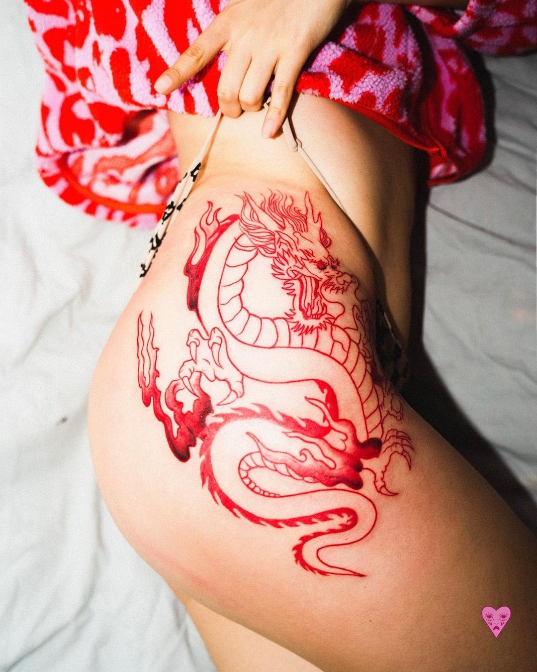 Tattoo uploaded by Brennantattoo  Sunday session red  Black dragon and  flowers tattoo  Tattoodo