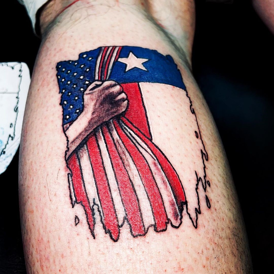 Flag Ripped American Tattoo 
