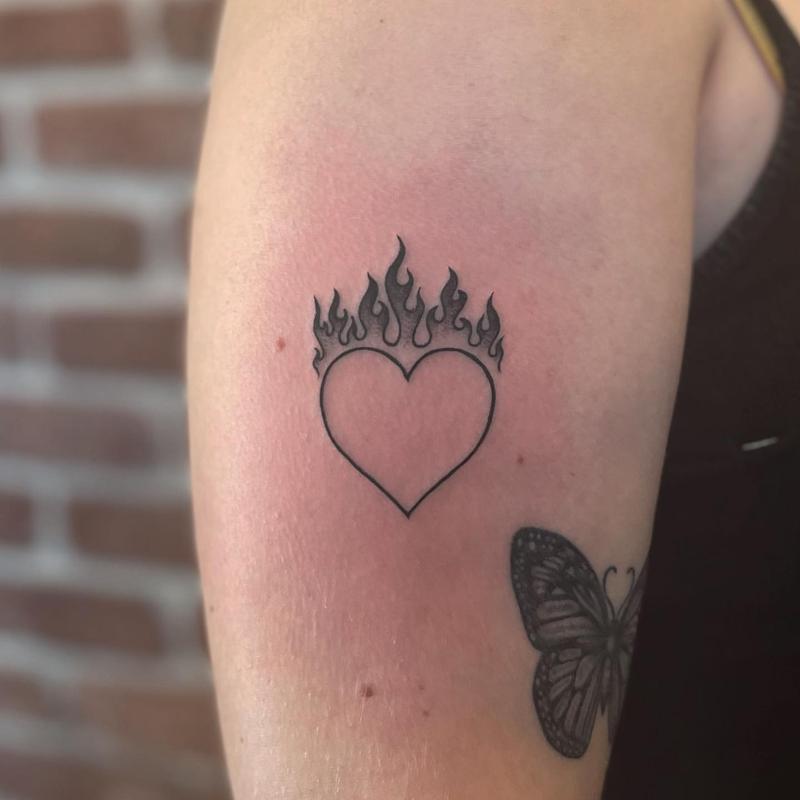 Flame Heart Tattoo 2
