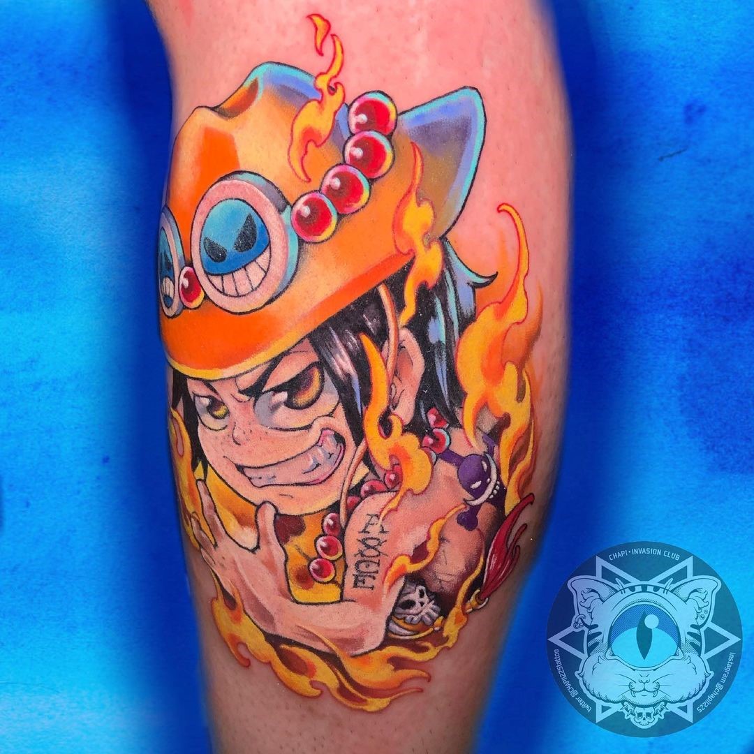 Hot Orange Ace Tattoo Character