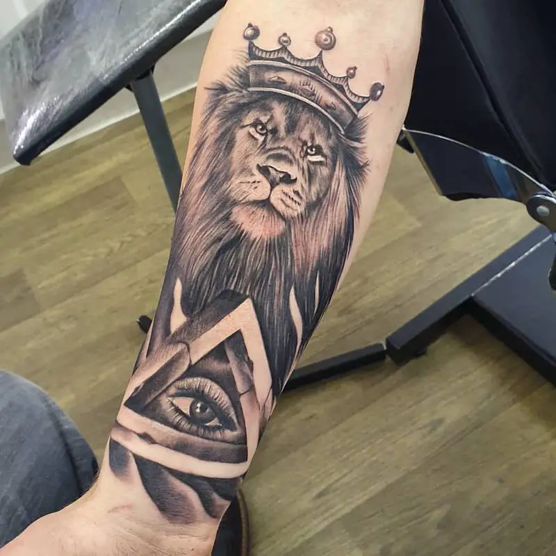Lion With Crown Tattoo Meaning Power