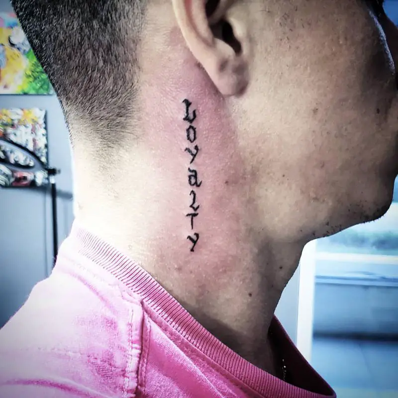 Loyalty Neck Tattoo 2