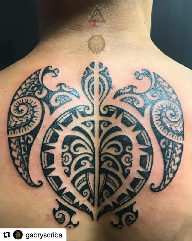 Polynesian Sea Turtle Tattoo Design 2