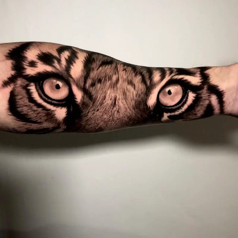 Realistic Tiger Eyes Tattoo Design