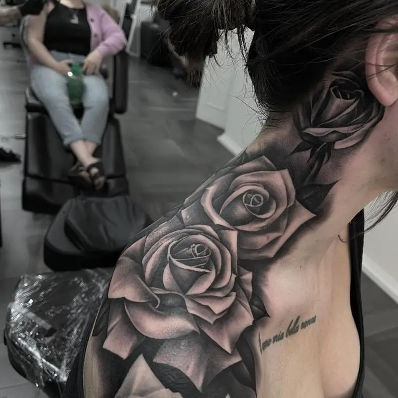 Rose Tattoo on Shoulder